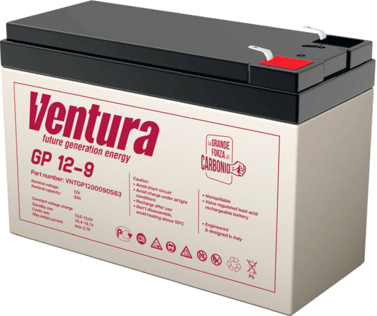 Промисловий акумулятор VENTURA AGM 12B 65 A*h